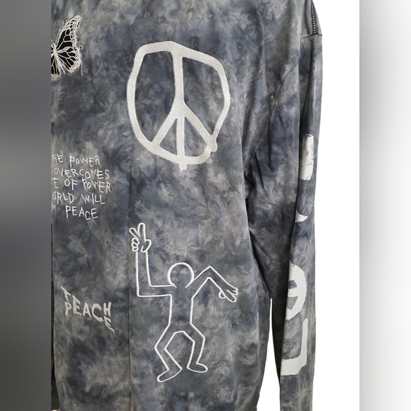 CHNGE Women's Gray/Black Tie-Dye Long Sleeve Top Size Medium - Picture 7 of 10